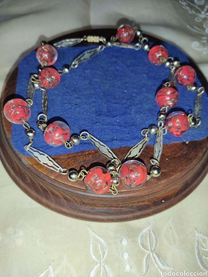 Joyeria: Collar largo con bolas de cristal de Murano,a&ntilde;os 60. - Foto 4
