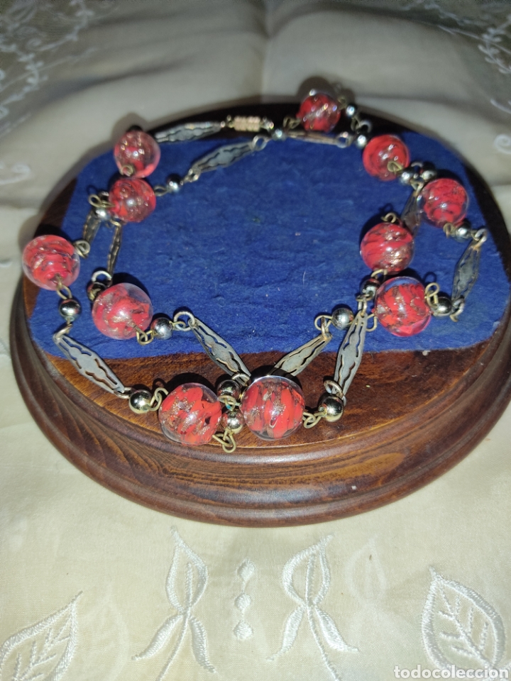 Joyeria: Collar largo con bolas de cristal de Murano,a&ntilde;os 60. - Foto 1