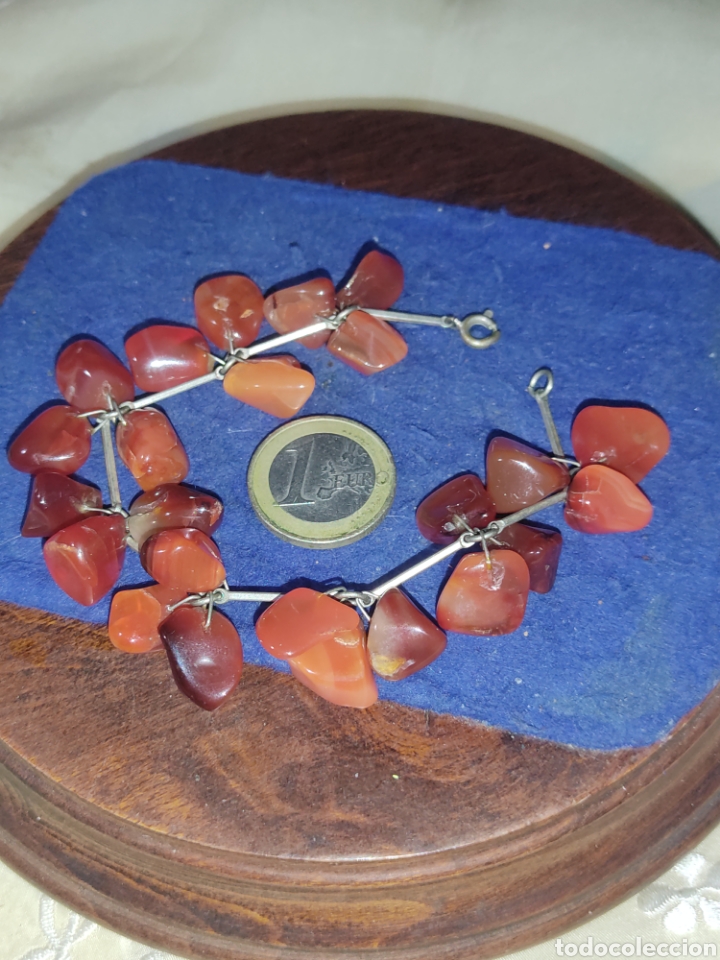 Joyeria: Pulsera de &aacute;gatas y plata 925.Vintage. - Foto 2