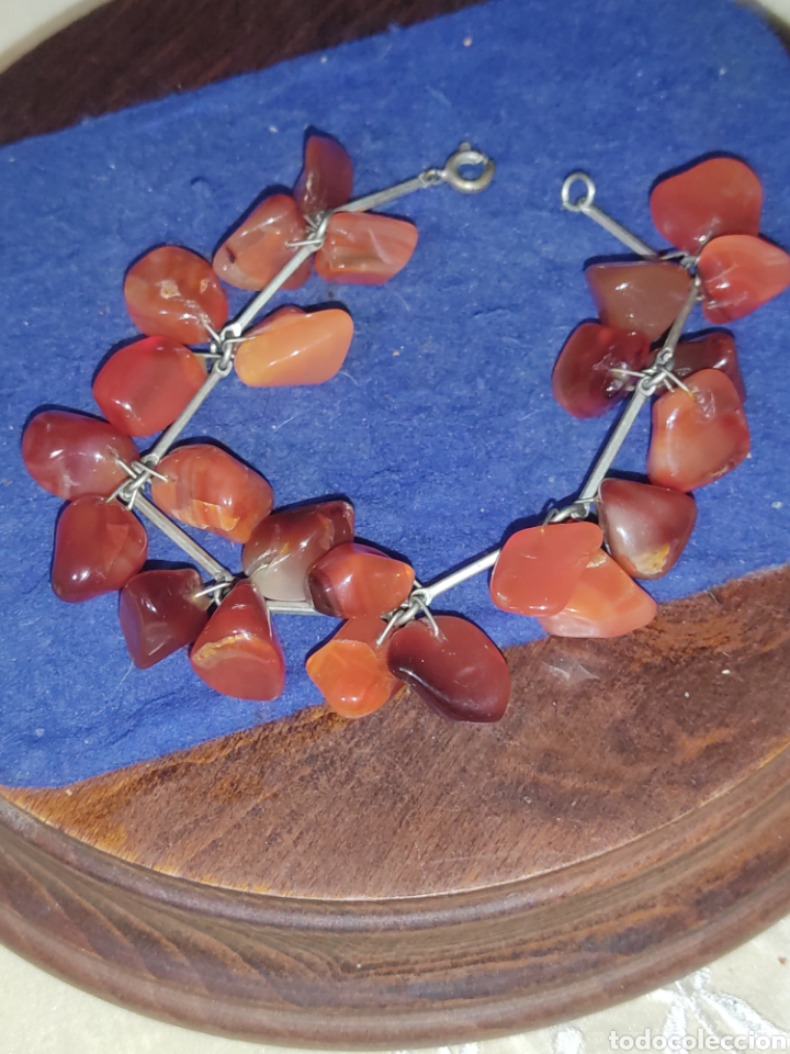 Joyeria: Pulsera de &aacute;gatas y plata 925.Vintage. - Foto 4