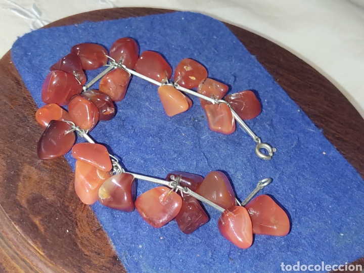 Joyeria: Pulsera de &aacute;gatas y plata 925.Vintage. - Foto 5