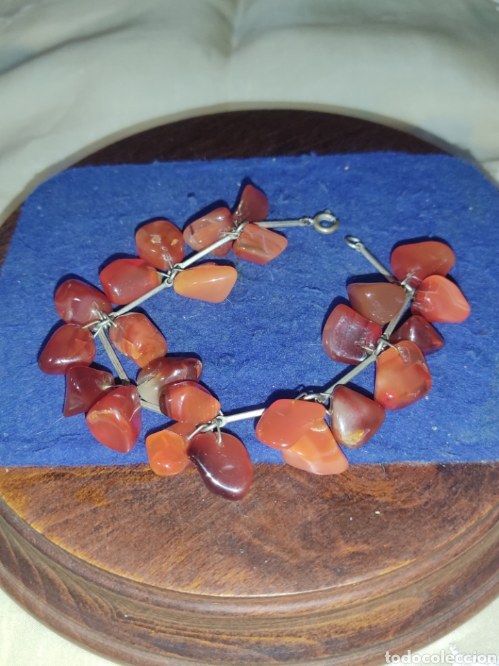 Joyeria: Pulsera de &aacute;gatas y plata 925.Vintage. - Foto 1
