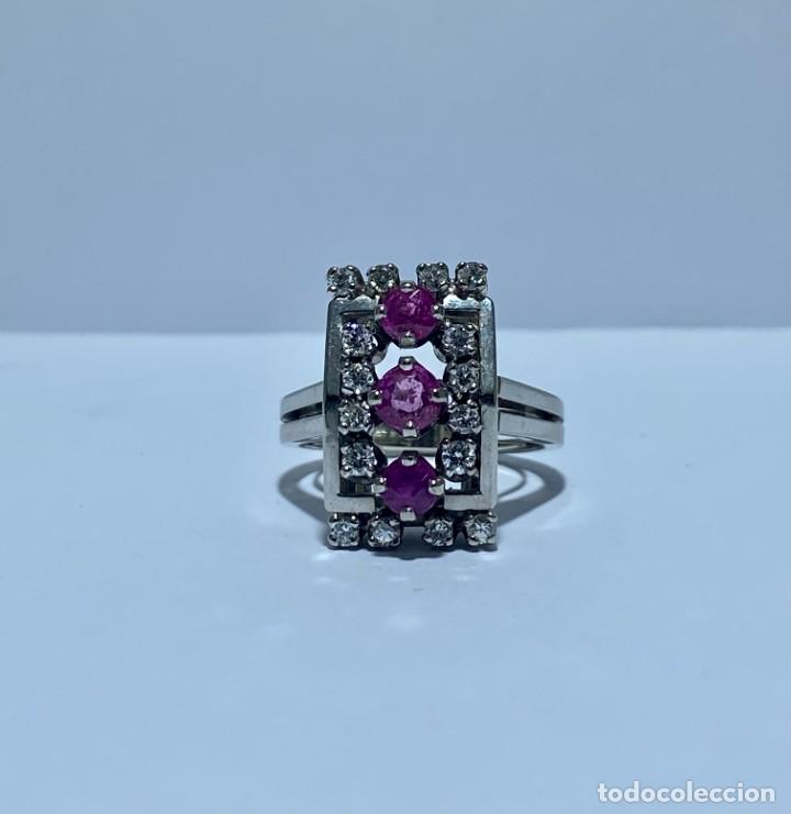 Joyeria: Anillo oro con diamantes y rub&iacute;es - Foto 1