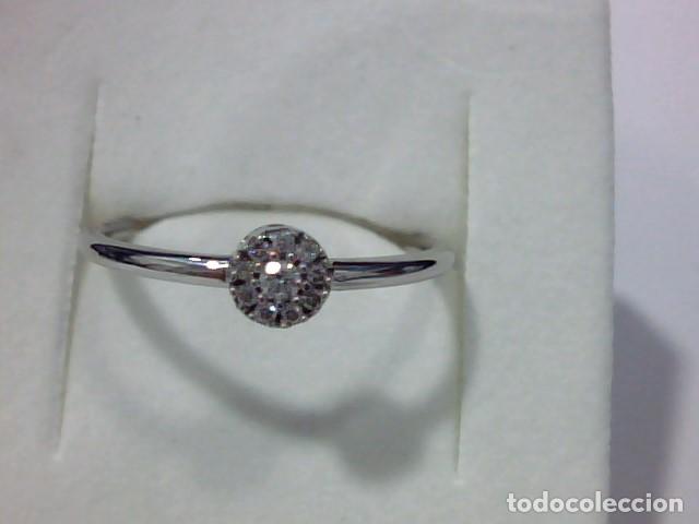 Joyeria: anillo en oro blanco 18 kts con diamantes - Foto 1