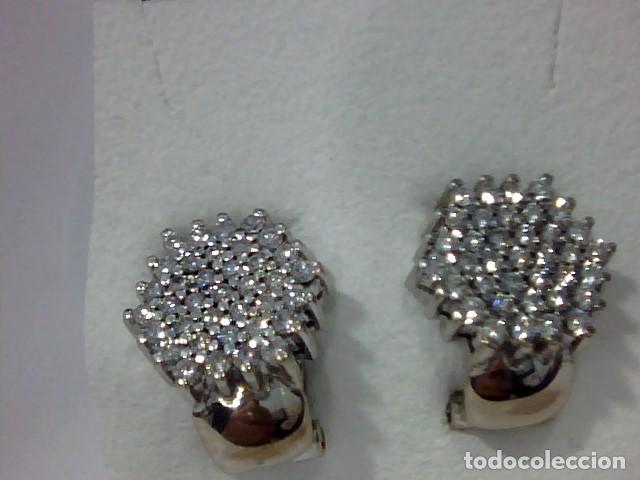 Joyeria: pendientes oro blanco 18 kts con diamantes - Foto 1