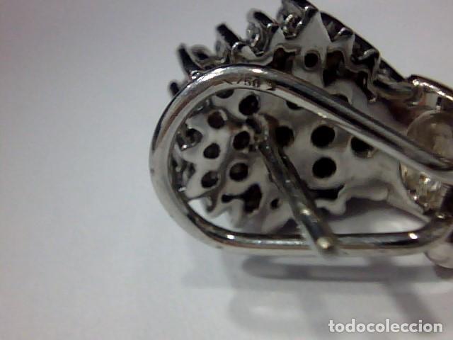 Joyeria: pendientes oro blanco 18 kts con diamantes - Foto 2