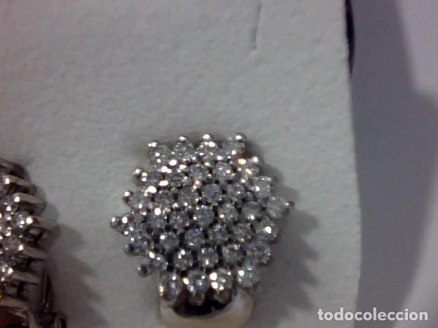Joyeria: pendientes oro blanco 18 kts con diamantes - Foto 5