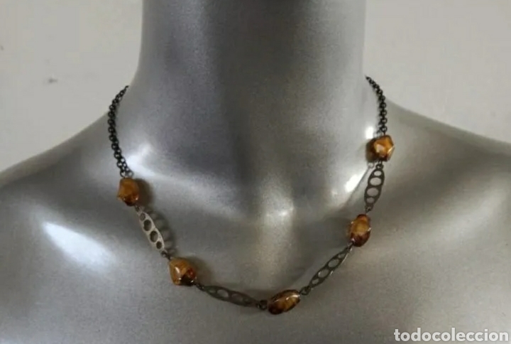 Joyeria: Collar de Plata con 5 piezas de &Aacute;gatha Pulida. - Foto 1