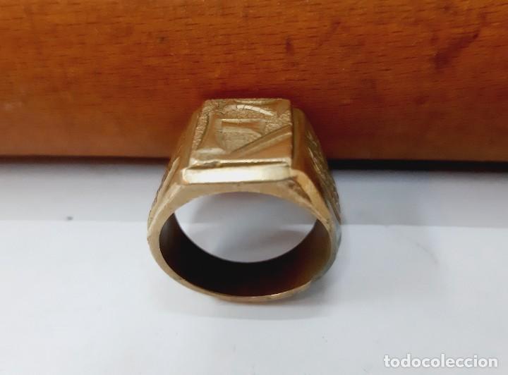 Joyeria: Anillo macho macizo de lat&oacute;n, grabado &rdquo;F&rdquo;(2.3) - Foto 5