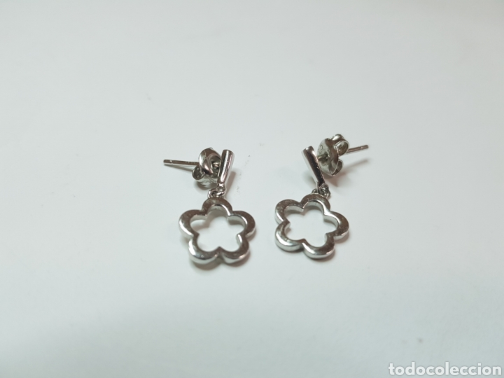 Joyeria: #559 PENDIENTES DE PLATA FLOR 2CM ALTO - Foto 2