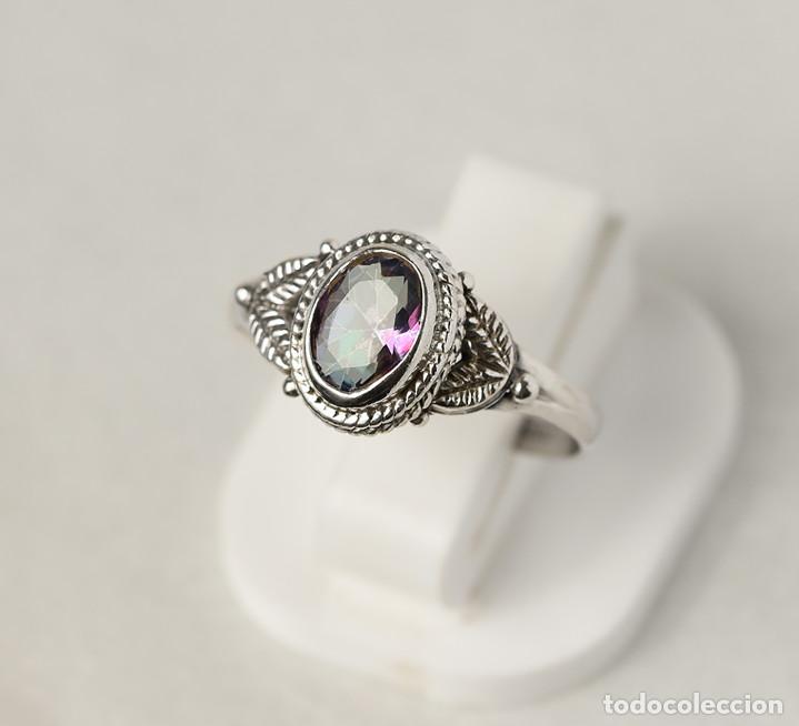 Joyeria: Anillo de plata de ley con cuarzo m&iacute;stico - Talla 19 - Foto 1