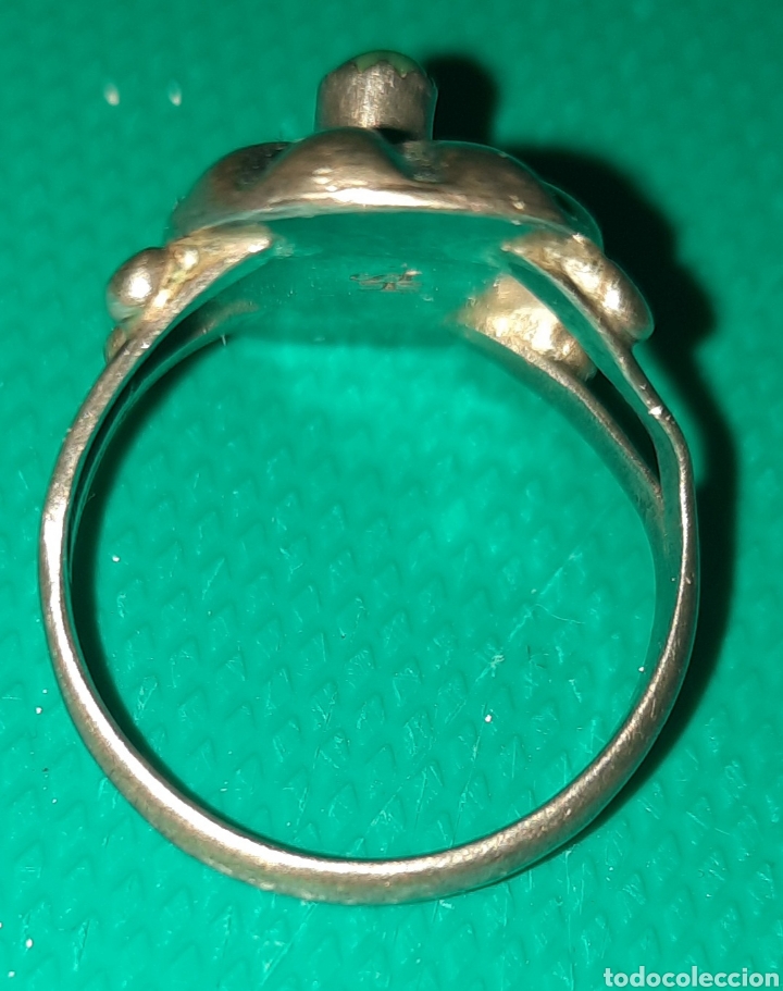Joyeria: ANTIGUO ANILLO O SORTIJA DE PLATA CON PIEDRA TURQUESA - Foto 2