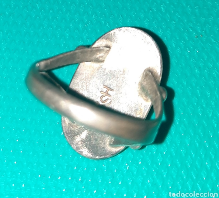 Joyeria: ANTIGUO ANILLO O SORTIJA DE PLATA CON PIEDRA TURQUESA - Foto 3