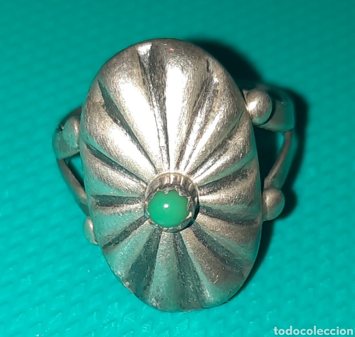 Joyeria: ANTIGUO ANILLO O SORTIJA DE PLATA CON PIEDRA TURQUESA - Foto 1