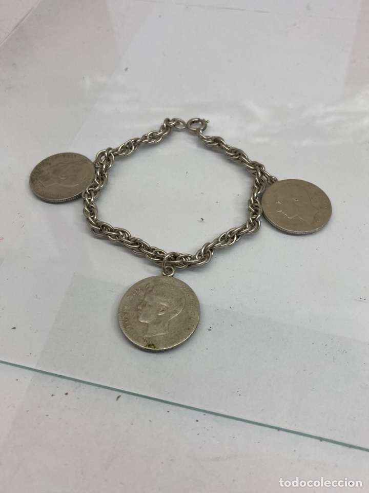 Joyeria: Pulsera de plata con monedas originales de espa&ntilde;a antiguas - Foto 1