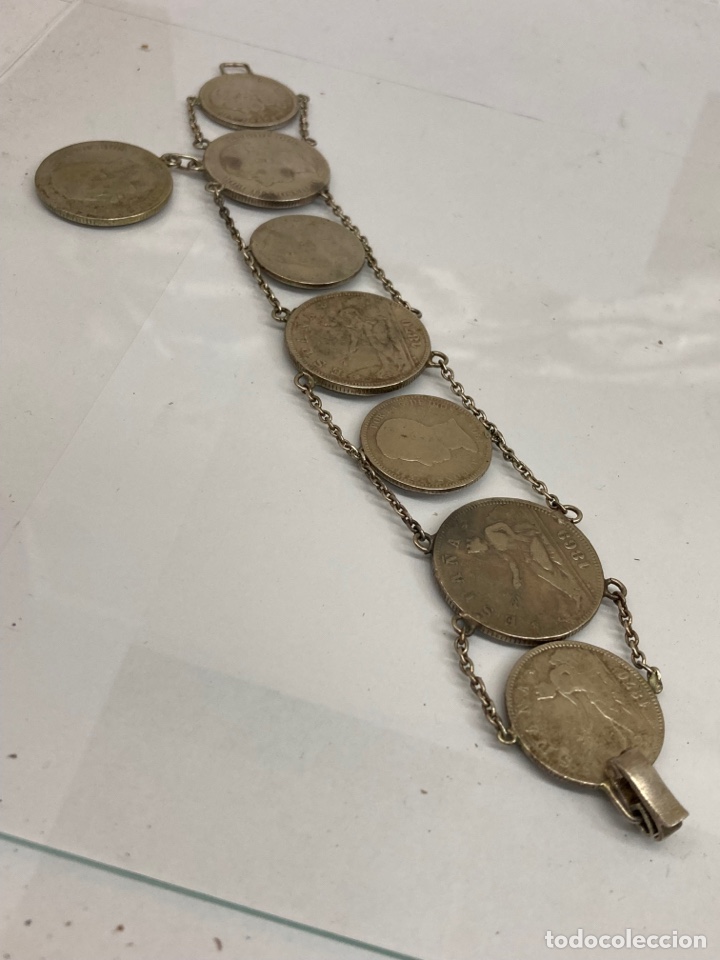 Joyeria: Pulsera de plata con moneda de espa&ntilde;a originales antiguas - Foto 1