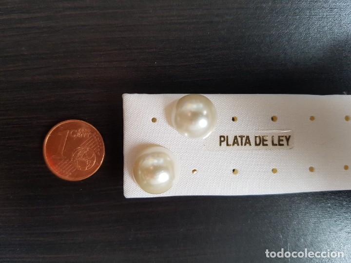 Joyeria: Pendientes de Plata de 1&ordf; Ley con perla de media ca&ntilde;a - Foto 1