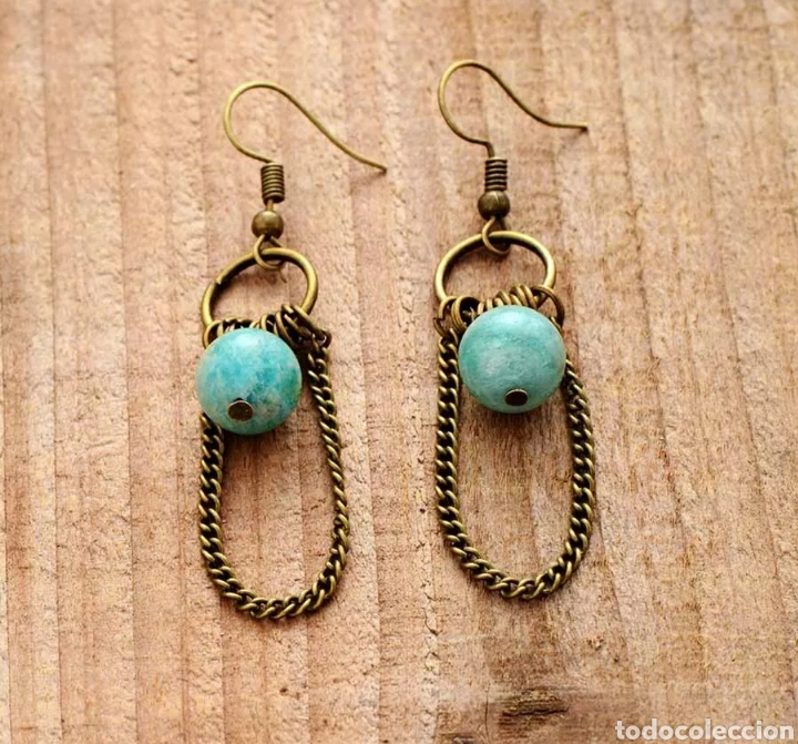 Joyeria: Pendientes Vintage con Amazonita ENV&Iacute;O GRATIS!! - Foto 3