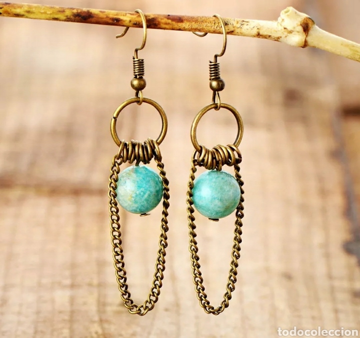 Joyeria: Pendientes Vintage con Amazonita ENV&Iacute;O GRATIS!! - Foto 1