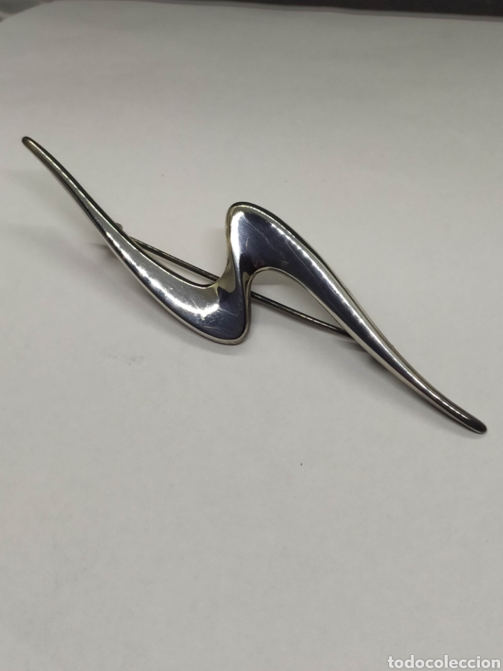 Joyeria: Broche de plata Vintage, dise&ntilde;o abstracto. - Foto 2