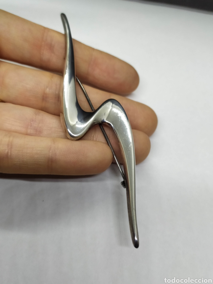 Joyeria: Broche de plata Vintage, dise&ntilde;o abstracto. - Foto 4