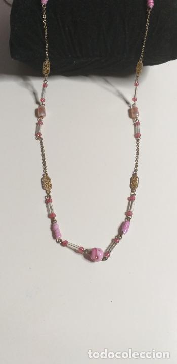 Joyeria: Collar. Combinaci&oacute;n de cadena con piedras y canutillos - Foto 2