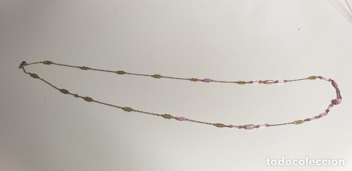 Joyeria: Collar. Combinaci&oacute;n de cadena con piedras y canutillos - Foto 3