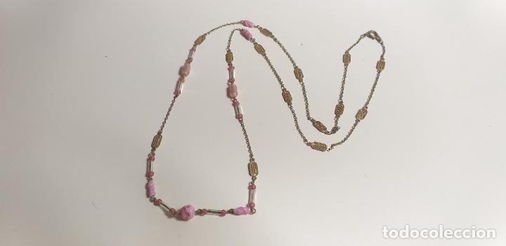 Joyeria: Collar. Combinaci&oacute;n de cadena con piedras y canutillos - Foto 5