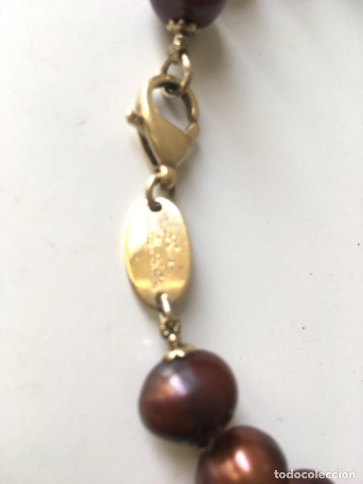 Joyeria: Collar de perlas cultivadas de r&iacute;o y plata chapada en oro. - Foto 4