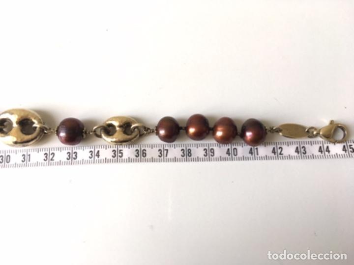 Joyeria: Collar de perlas cultivadas de r&iacute;o y plata chapada en oro. - Foto 5