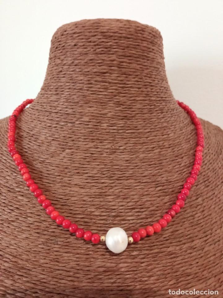 Joyeria: Collar de coral natural y perla - Foto 1
