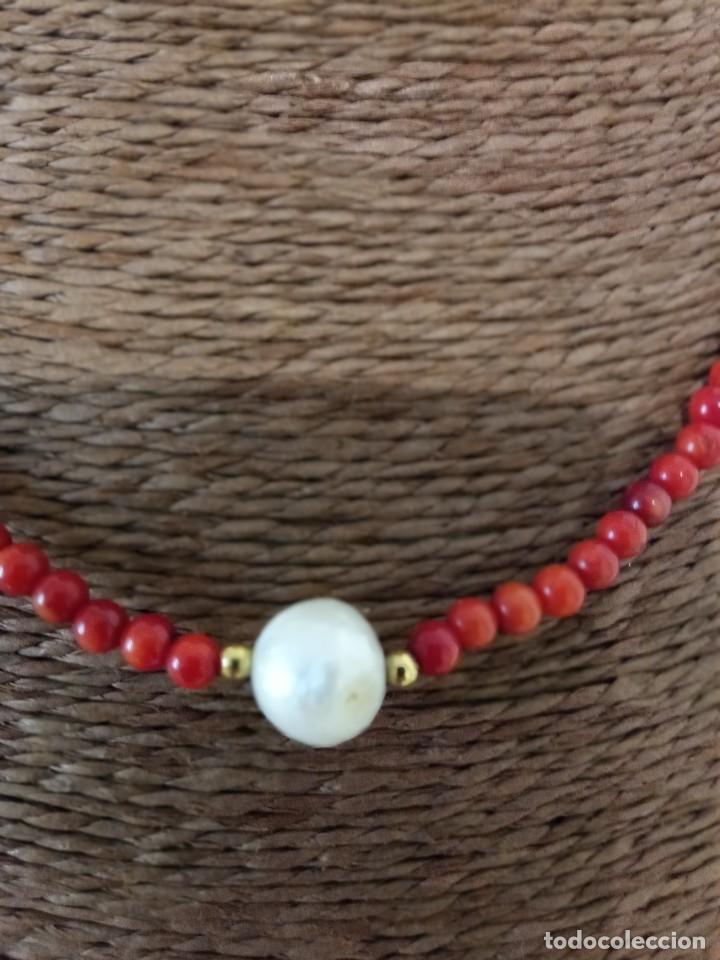 Joyeria: Collar de coral natural y perla - Foto 2