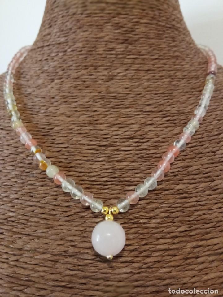 Joyeria: COLLAR DE &Aacute;GATAS Y PERLA DE CUARZO ROSA - Foto 1