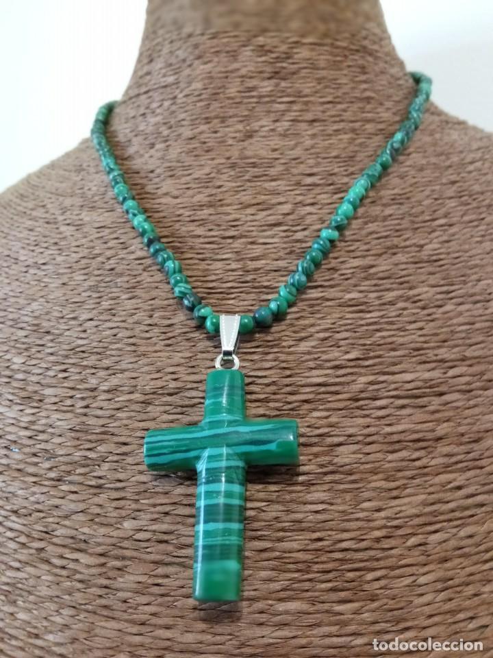 Joyeria: COLLAR DE MALAQUITA CON CRUZ - Foto 1