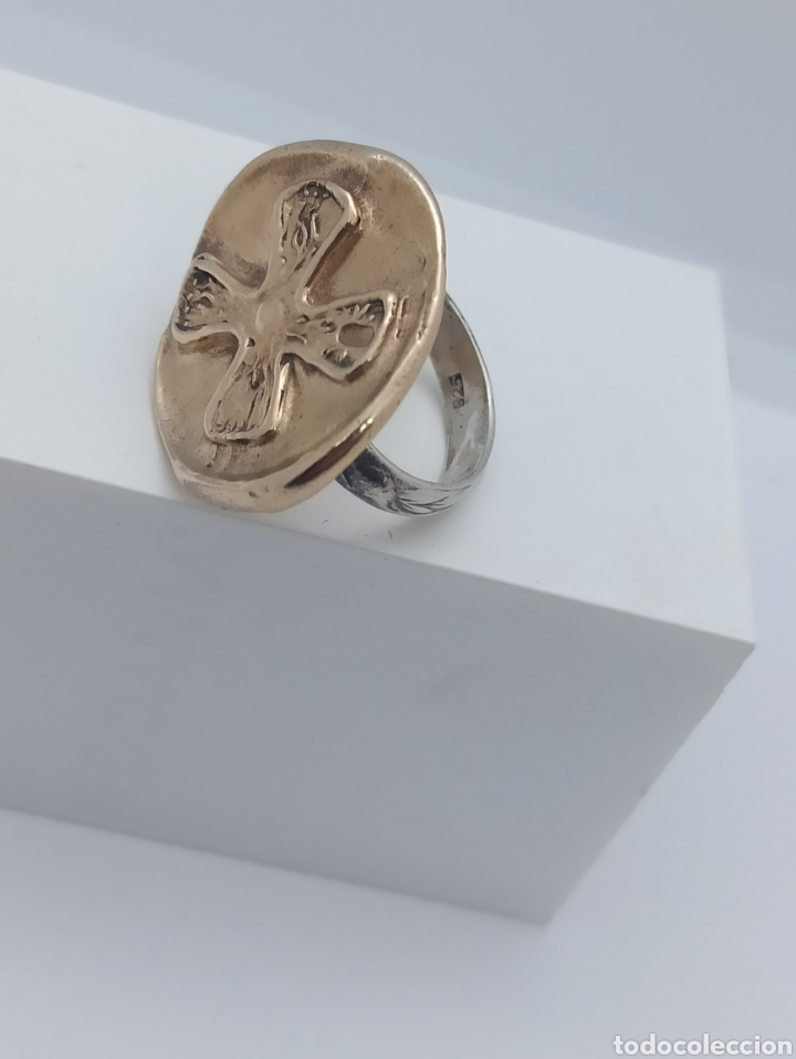 Joyeria: anillo de bronce y plata de ley 925 ech&oacute; a mano - Foto 2