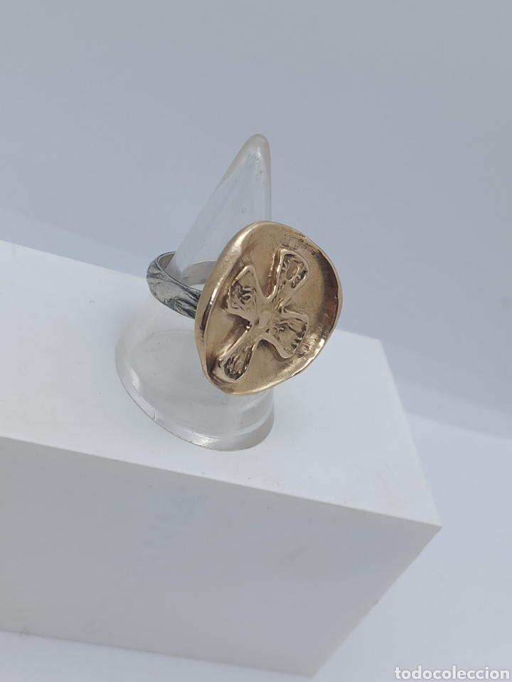 Joyeria: anillo de bronce y plata de ley 925 ech&oacute; a mano - Foto 4