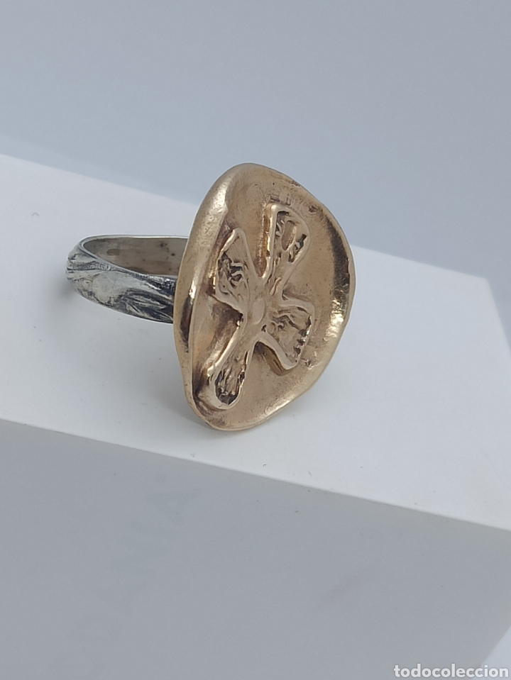 Joyeria: anillo de bronce y plata de ley 925 ech&oacute; a mano - Foto 1