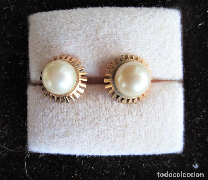 Joyeria: PENDIENTES CHAPADO EN ORO DE 18 KLTS. CON PERLA - SIN ESTRENAR - Foto 1