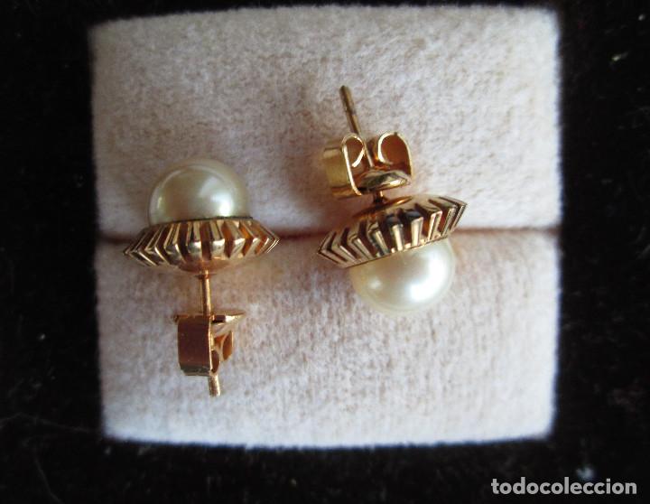 Joyeria: PENDIENTES CHAPADO EN ORO DE 18 KLTS. CON PERLA - SIN ESTRENAR - Foto 3