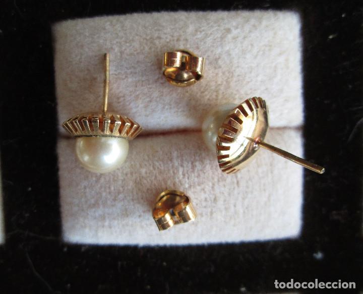 Joyeria: PENDIENTES CHAPADO EN ORO DE 18 KLTS. CON PERLA - SIN ESTRENAR - Foto 4