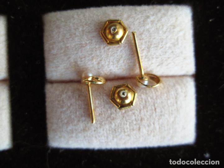Joyeria: PENDIENTES CHAPADO EN ORO DE 24 KLTS. CON PERLA - SIN ESTRENAR - Foto 3
