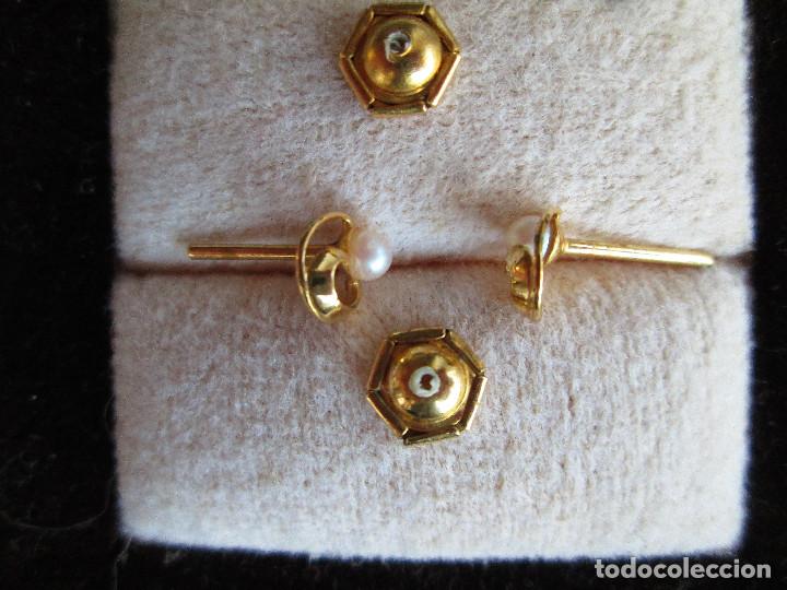 Joyeria: PENDIENTES CHAPADO EN ORO DE 24 KLTS. CON PERLA - SIN ESTRENAR - Foto 4