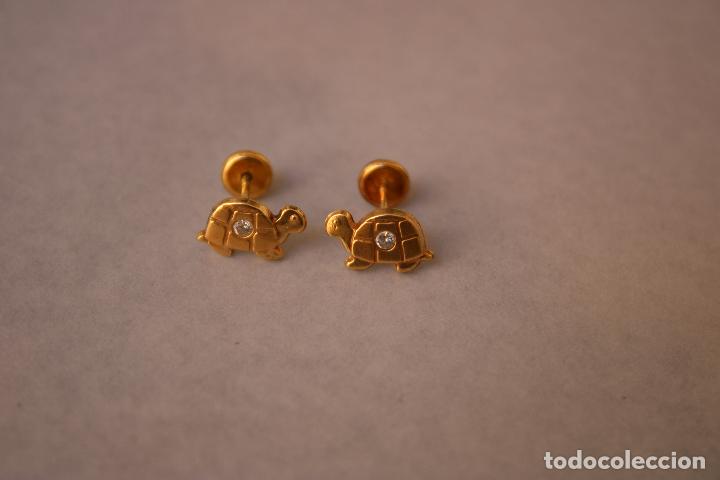 Joyeria: pendientes tortuga oro 18k. - Foto 5