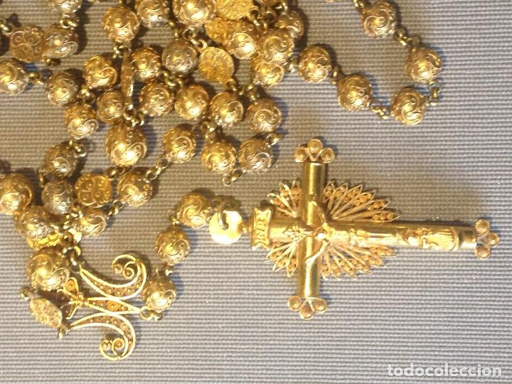 Joyeria: Antiguo rosario del siglo XIX en Oro de 18 kilates y filigrana - Foto 2 - 312334348