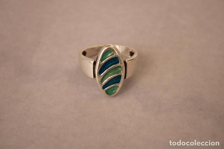Joyeria: anillo de plata 925 con cristal verde - Foto 2