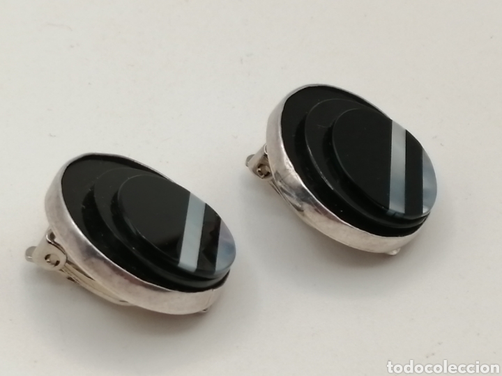 Joyeria: Pendientes plata de ley n&aacute;car y onix negro - Foto 2