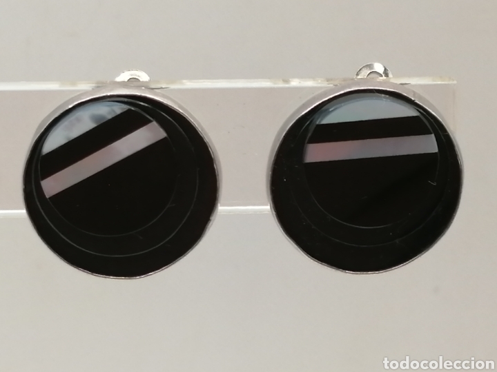 Joyeria: Pendientes plata de ley n&aacute;car y onix negro - Foto 3