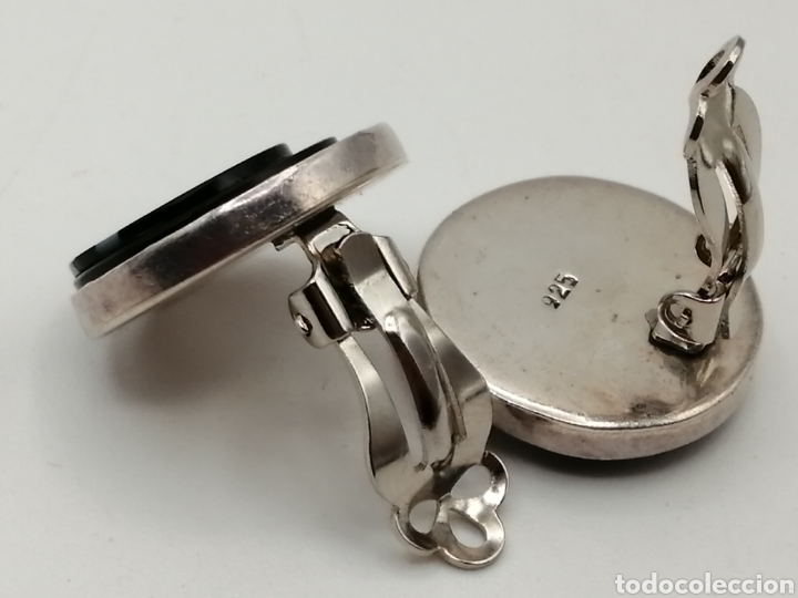 Joyeria: Pendientes plata de ley n&aacute;car y onix negro - Foto 4