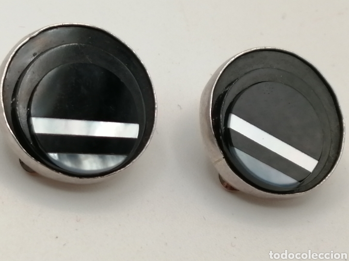 Joyeria: Pendientes plata de ley n&aacute;car y onix negro - Foto 1