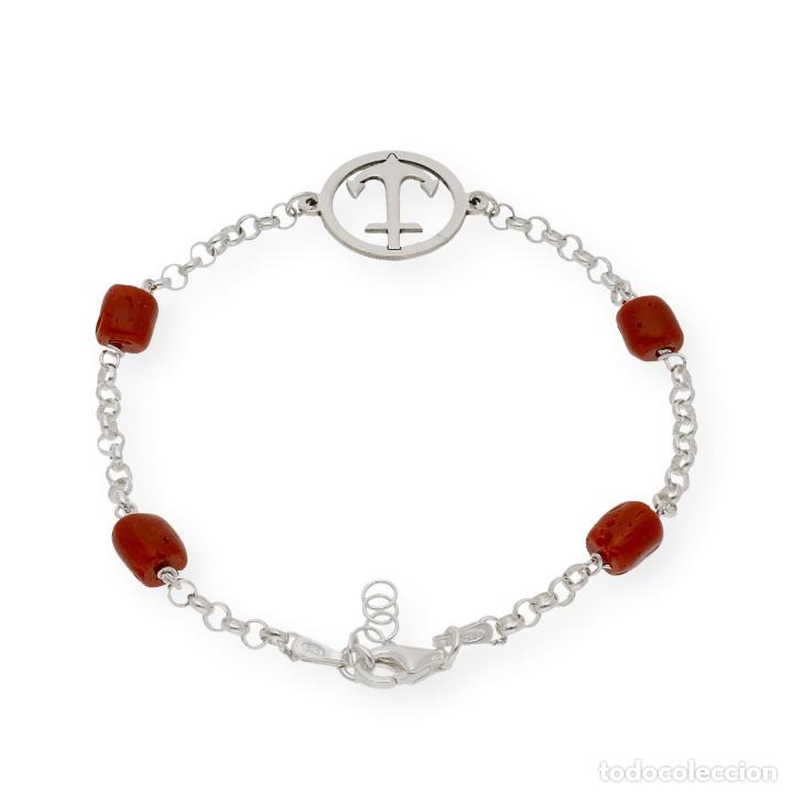 Joyeria: Pulsera de Ancla en Plata de Ley 925 con Corales - Foto 4